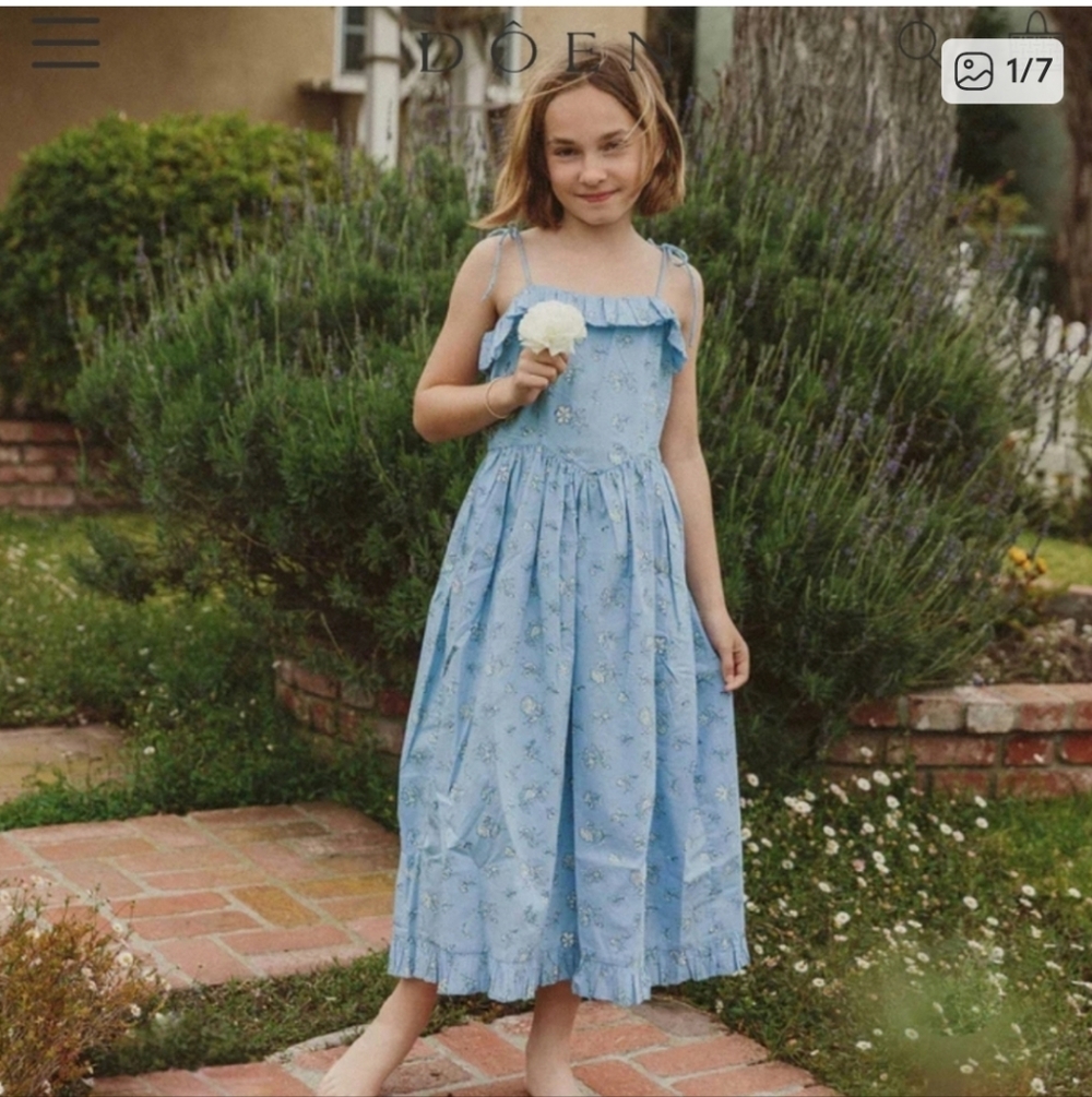 Doen  Wendelin Dress Size 8 Floral  Ruffle Prairie Cottagecore Mommy And Me